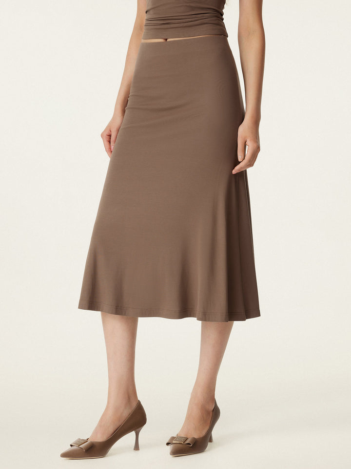 Breezy Pull-on Mermaid Midi Skirt
