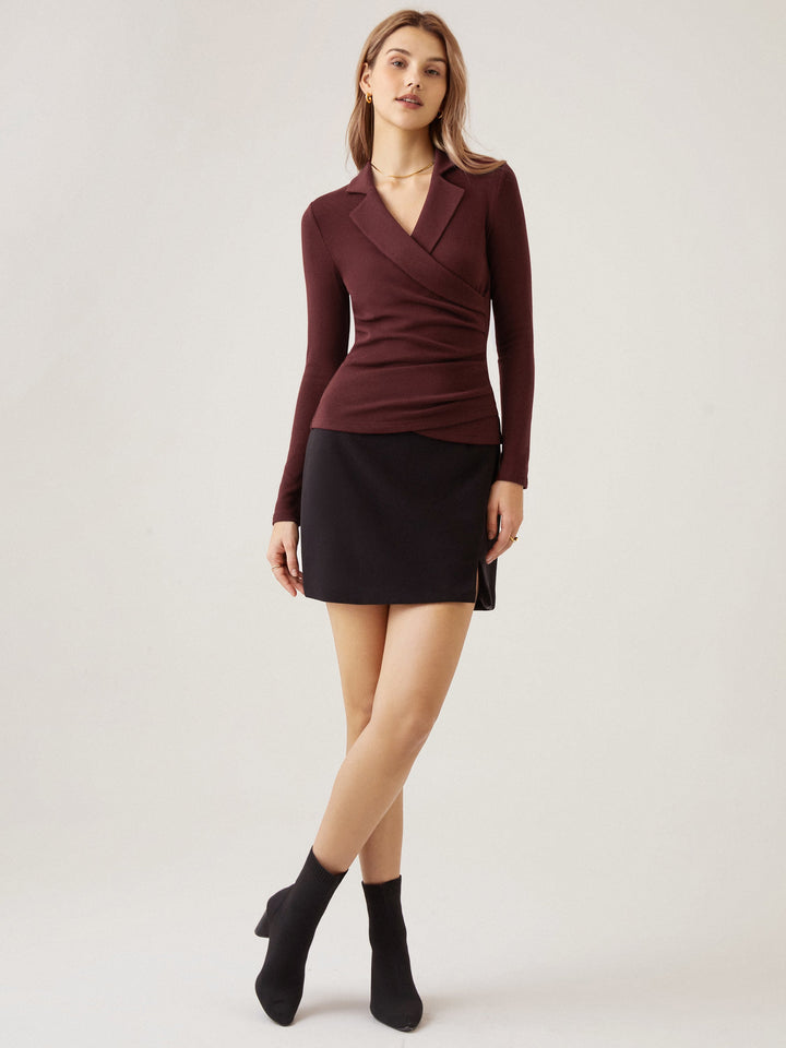 Collared Surplice Top
