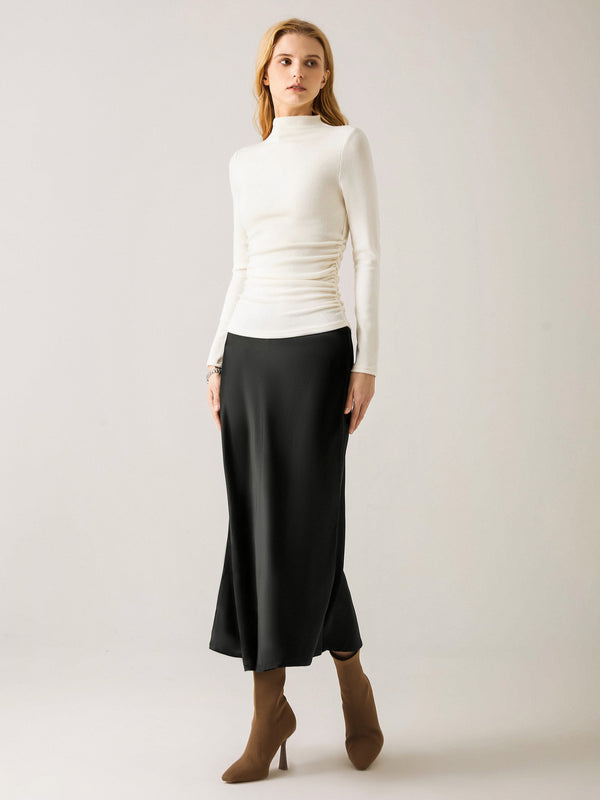 OGLmove Test-Thermal Ruched Sides Tuckable Mockneck Top
