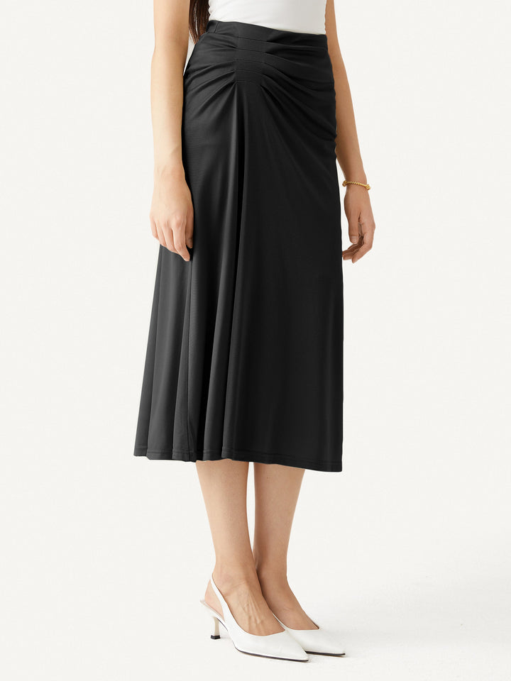 Tucks Midi Skirt