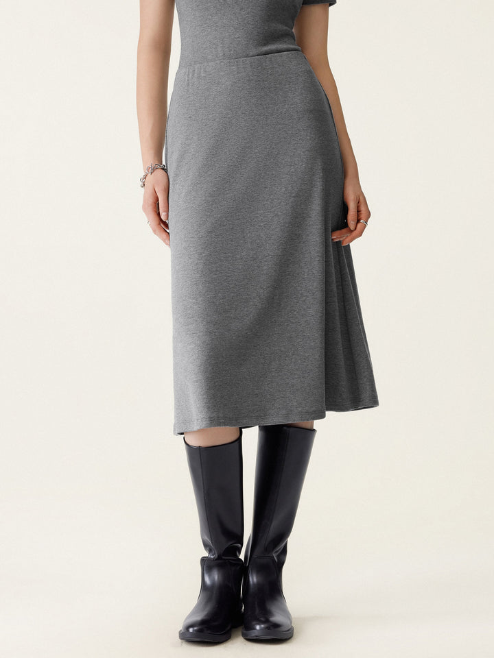 Soft Thermal Pull-On Midi Skirt