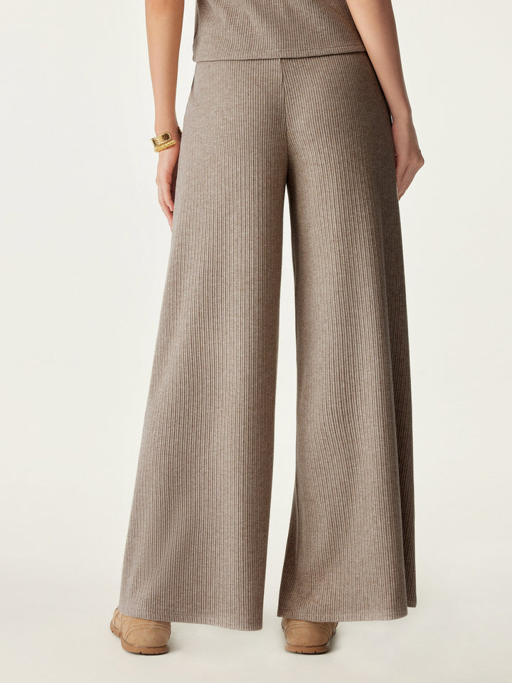 2Pcs Set A-Line Hem Tank Top & High Waisted Wide Leg Pant