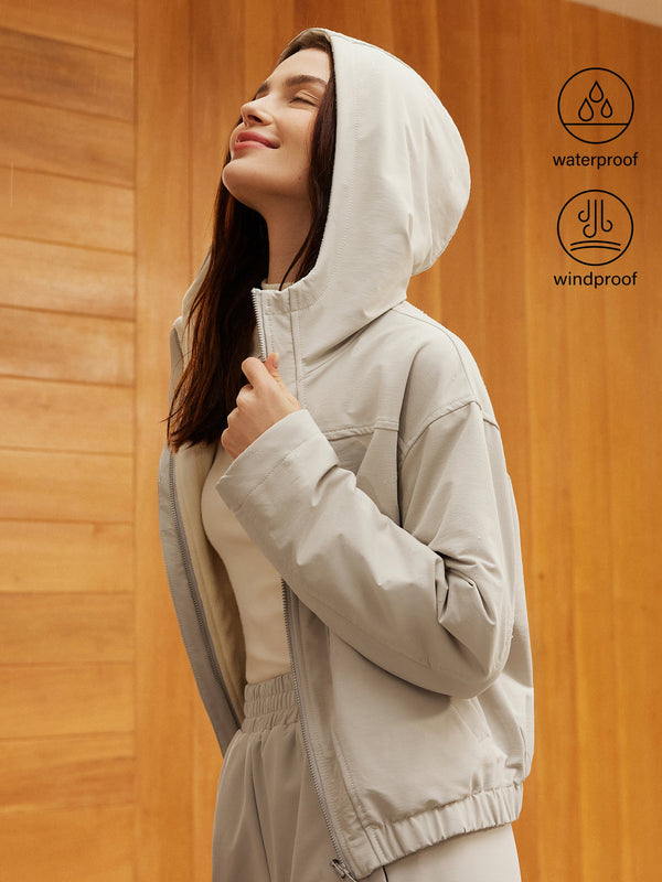 Water-Proof Fleece Reversable Hooded Jacket Gainsboro XS