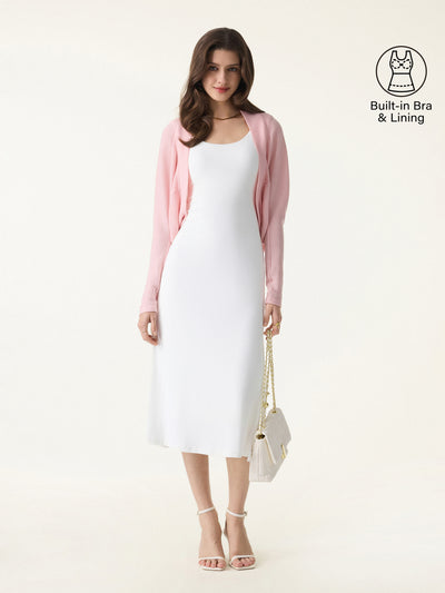 2-teiliges Set: Strickshrug & Midikleid mit tiefem Rückenausschnitt im Brami-Stil