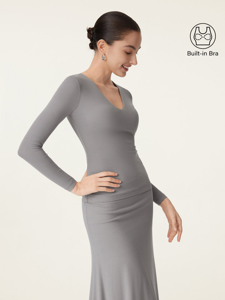 V-neck Long Sleeve New Airy Brami Evening Grey XS