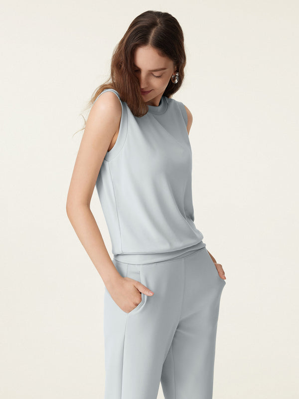 Crew Neck Top Smoke Blue XS