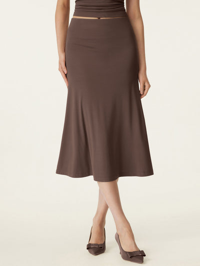 OGLmove Breezy Pull-on Mermaid Midi Skirt Iced Mocha XS