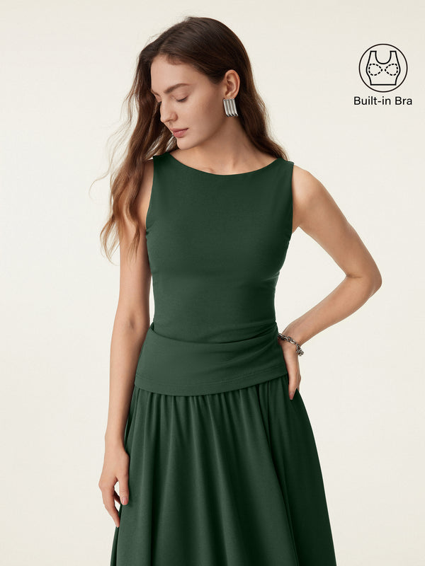 Brami Tanktop aus Stretch-Baumwolle mit U-Boot-Ausschnitt