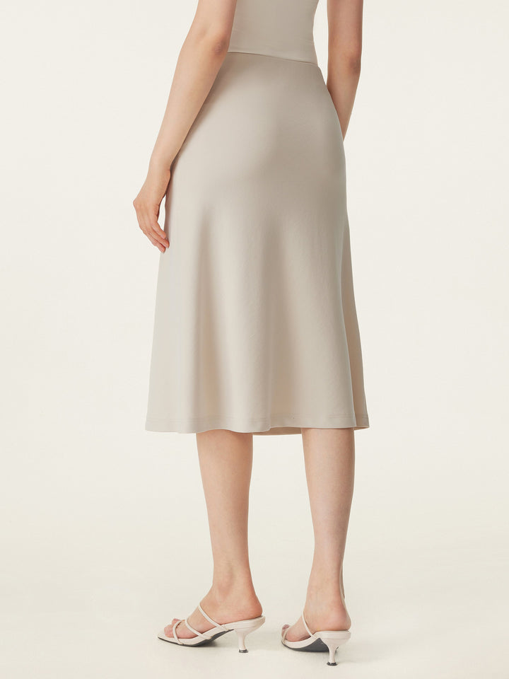 2Pcs Set Open Back Brami Tank & A-line Midi Skirt with Pockets