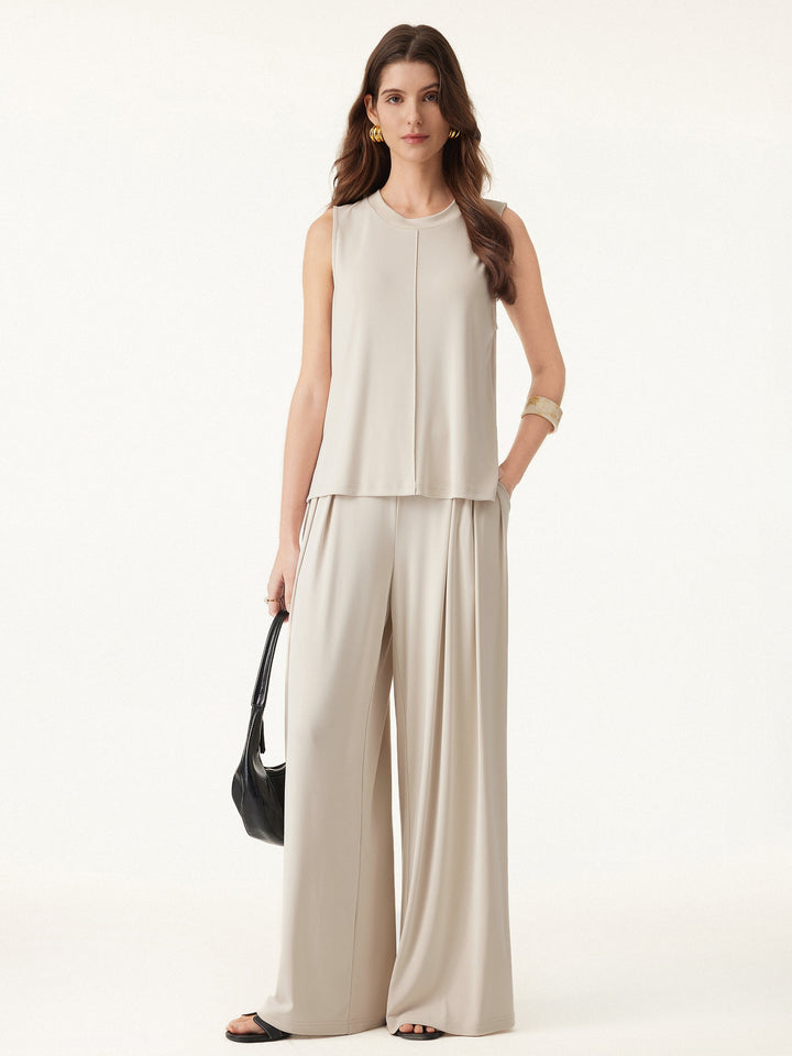 Sandwashed Crewneck Side Slit Relaxed Tank