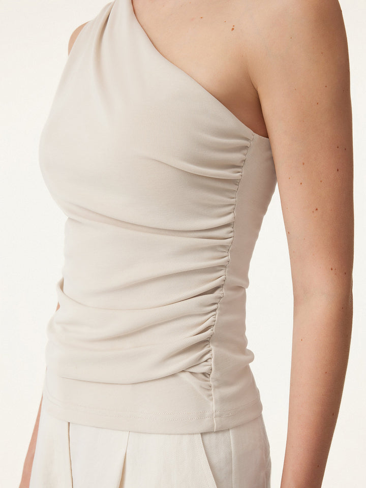 Sandwashed One Shoulder Ruched Brami