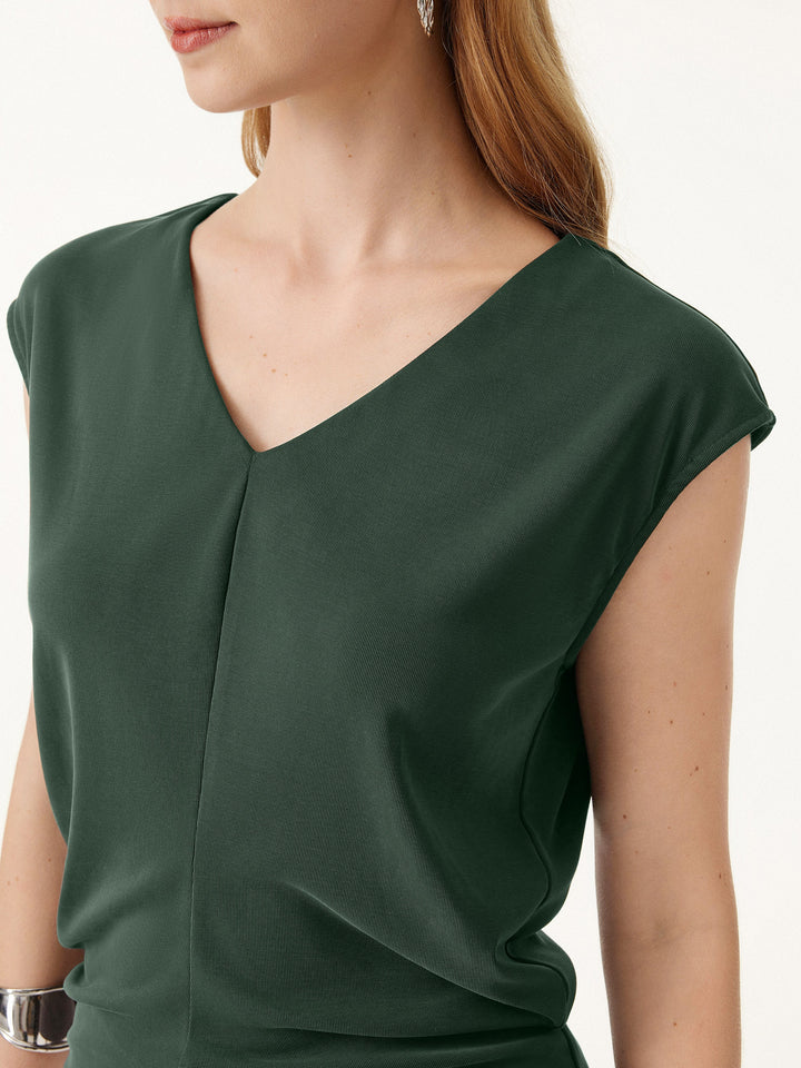 Sandwashed Crewneck Cap Sleeve Top