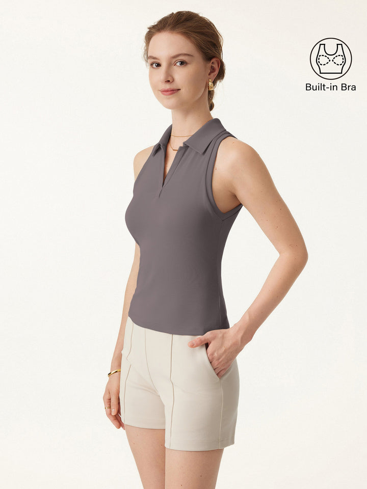 Sandwashed Polo Neck Sleeveless Brami Penny XS