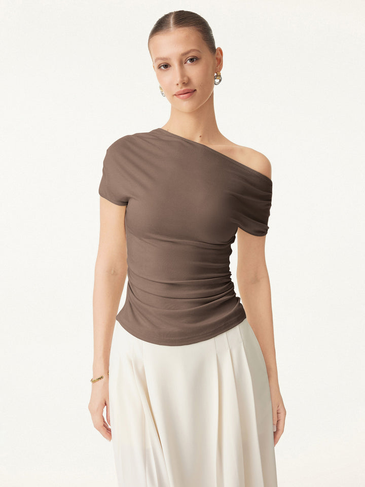 Cooling Asymmetrical Short Sleeve Stretchy Tee