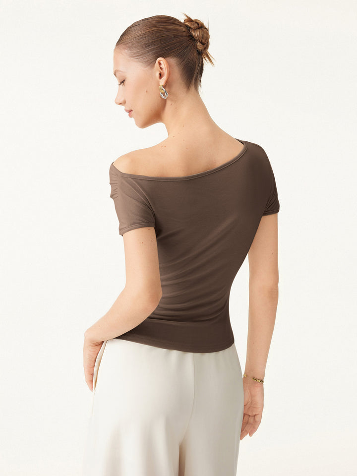 Cooling Asymmetrical Short Sleeve Stretchy Tee