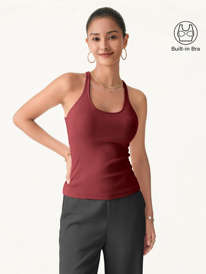 Essential Stretch Cotton U-neck New Airy Brami Retro Red XS