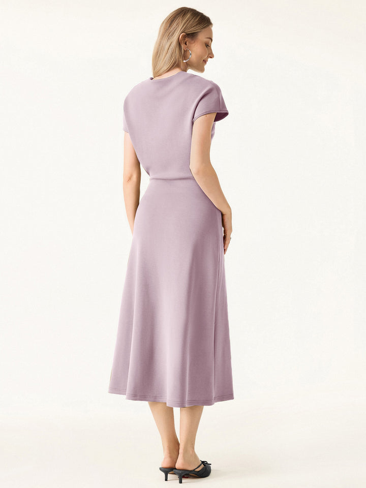 Modal Spacer V-Neck A-line Midi Dress