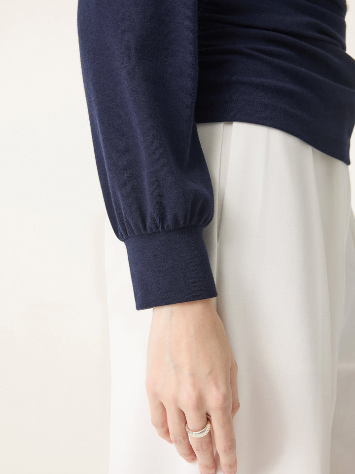 Light Warm Polo Neck Side Ruched Brami Top