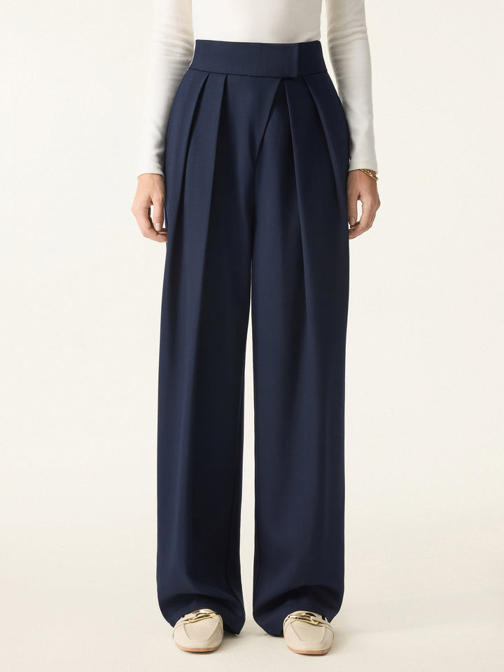 High Rise Pegged Leg Trousers with Pockets