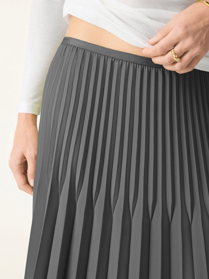 Twirl Pleated A-line Midi Skirt