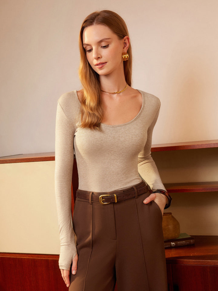 3Pcs Set Essential Lyocell Cashmere Multi-Wear Long Sleeve Top with Thumbholes