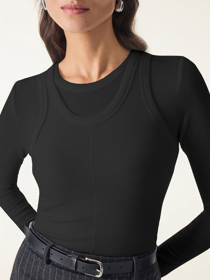 Lyocell Cashmere Two-Piece Tops Chic Set