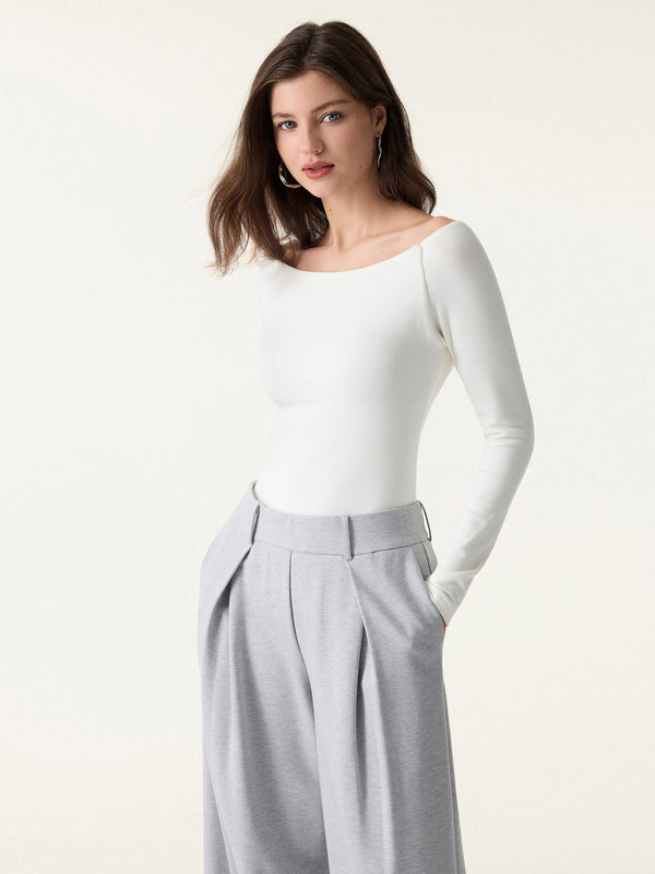 OGLmove LiteWarm Slash Neck Raglan Sleeve Built-In Bra Top 2.0