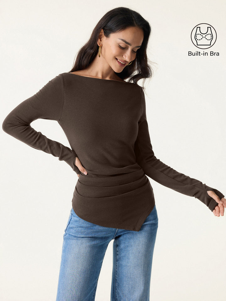 ProWarm Boatneck Side Tucks Asymmetrical Brami Espresso XS