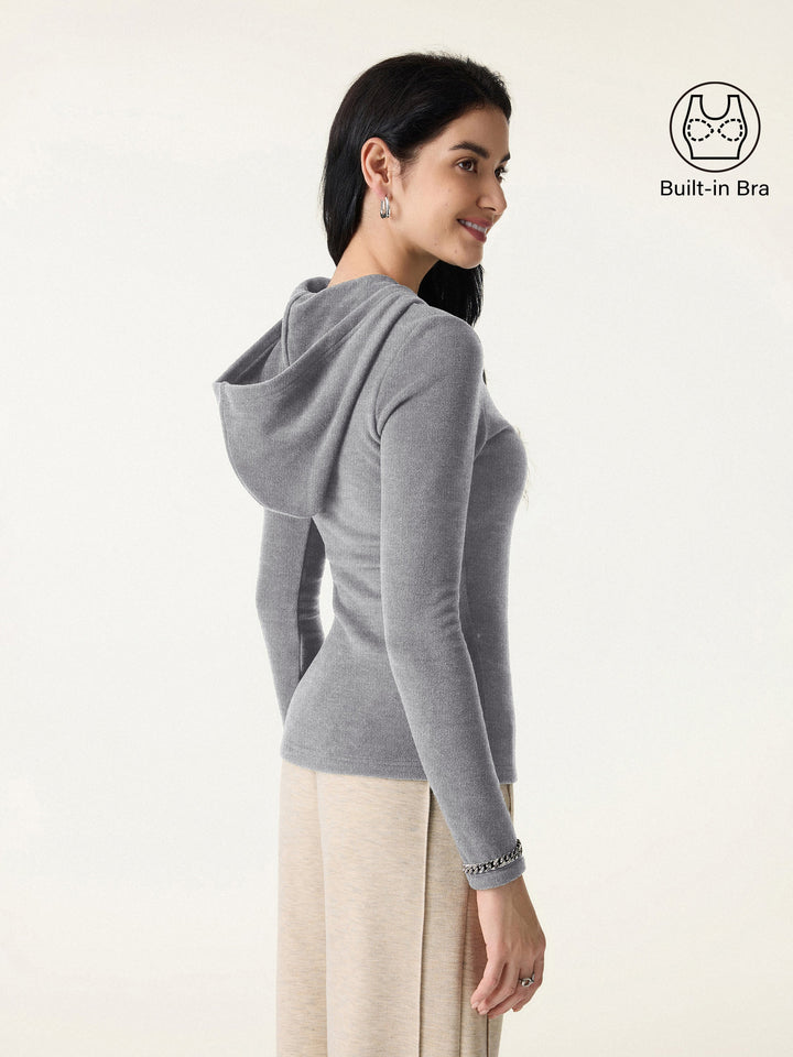 MaxWarm Slim Fitted Pullover Hoodie Brami Heather Grey XS