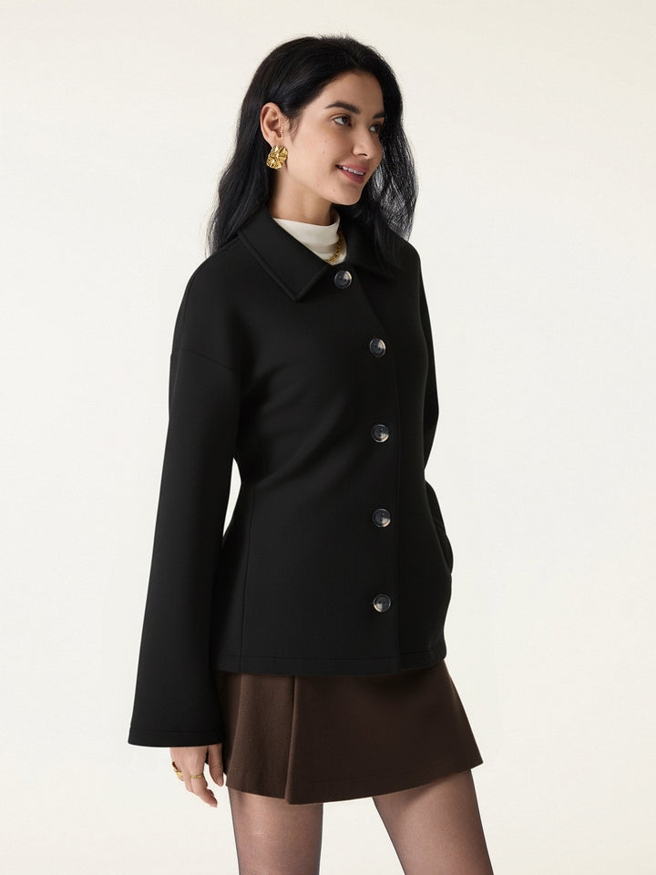 FuzzLuxe Belted Button Front Jacket