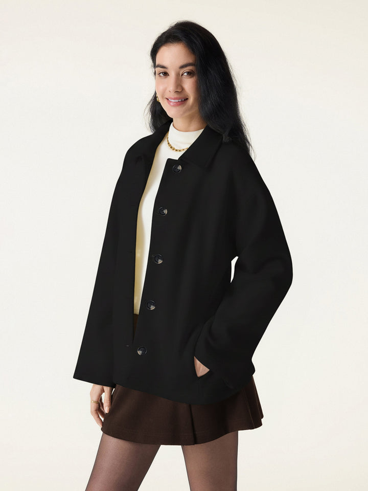 FuzzLuxe Belted Button Front Jacket