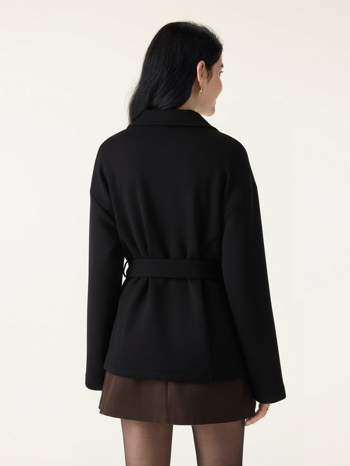 FuzzLuxe Belted Button Front Jacket