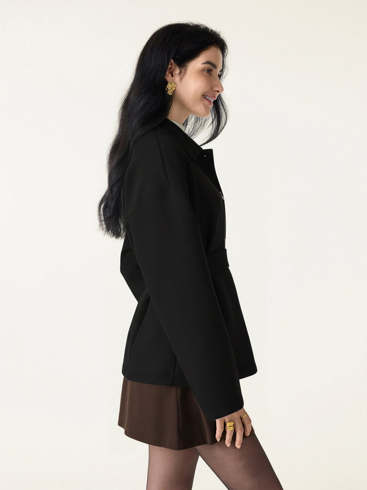FuzzLuxe Belted Button Front Jacket