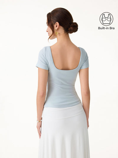 OGLmove Ribbed Open Back Summer Bra Top