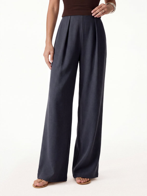 OGLmove Linen-Like Wide Flare Pant with Pockets
