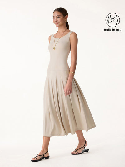 CoolTouch Multi-Wear Plissiertes Midi-BH-Kleid