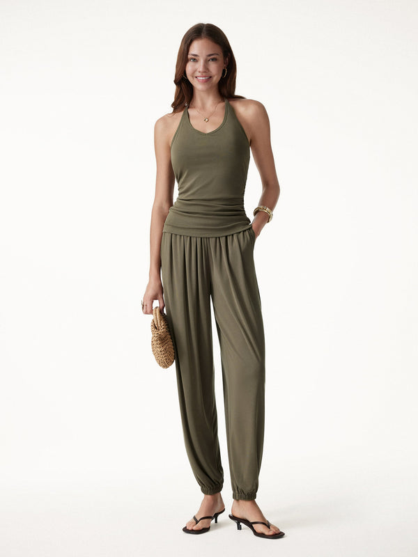 OGLmove Sandwashed Modal Ultra-Soft High Rise Balloon Pants with Pockets