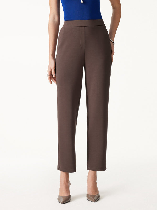 OGLmove Modal Spacer Knit High-Rise Ankled Tapered Pants with Pockets