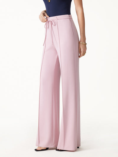 OGLmove Lyocell Spacer Knit High-Rise Flare Pants with Pockets Regular Rose Quartz