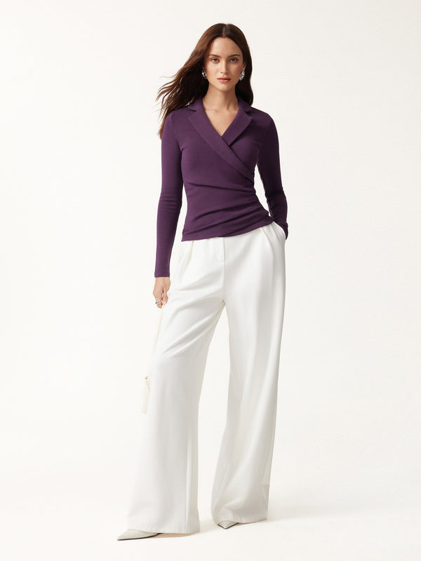 OGLmove Collared Surplice Top