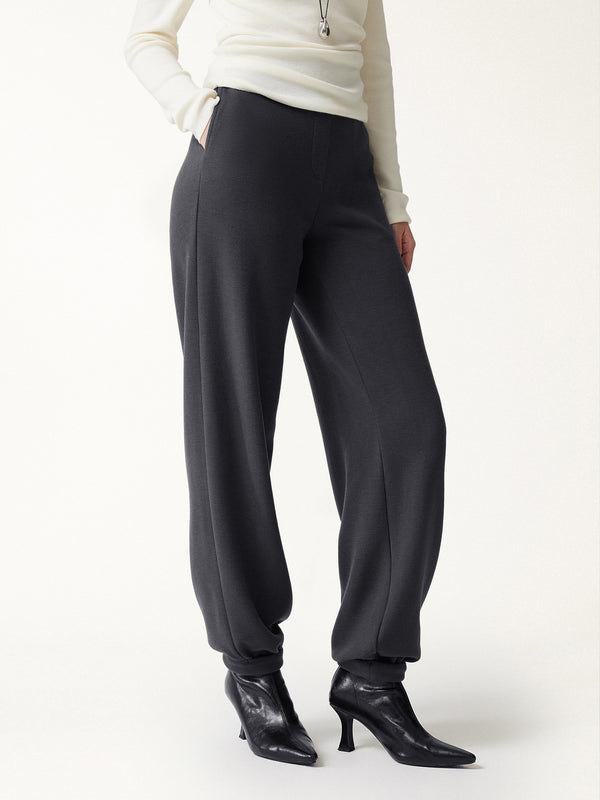 OGLmove FuzzLuxe Mid-Rise Balloon Pants with Pockets Deep Grey XXS