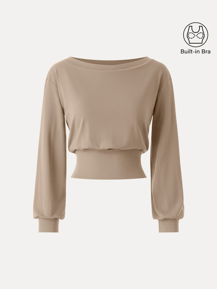 Non-Itchy Wool Blend Boatneck Brami Chamois XS