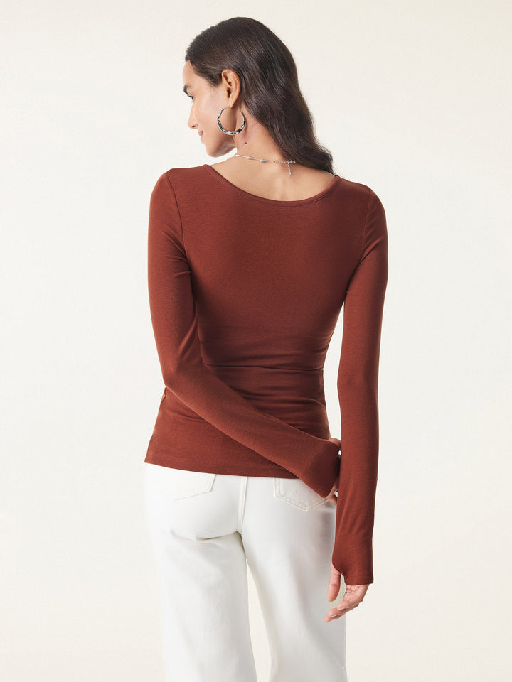 Lyocell Cashmere Scoop Neck Thumbhole Brami