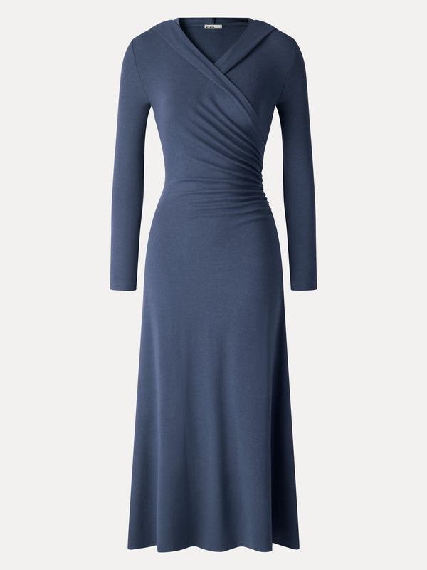 OGLmove LiteWarm Hooded Surplice Ruched Midi Dress