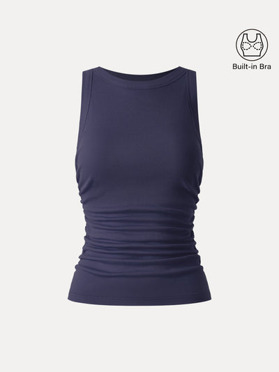 Brami-Tanktop mit Rundhalsausschnitt und Seitenrüschen