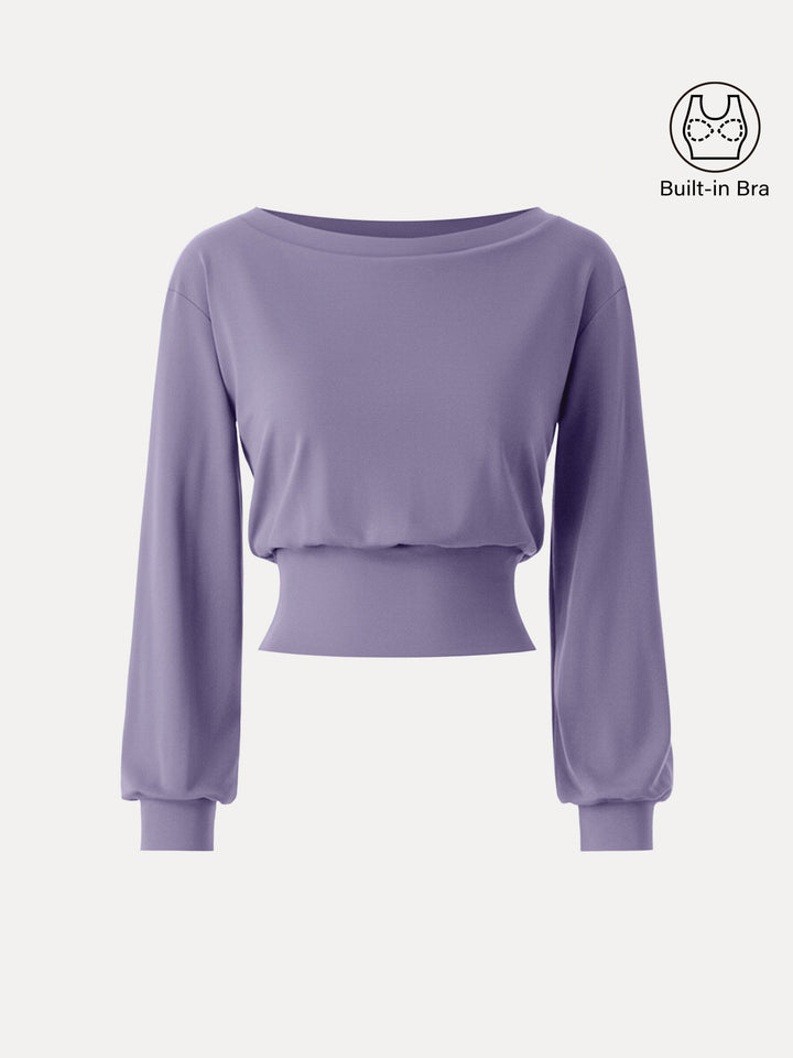 Non-Itchy Wool Blend Boatneck Brami Hydrangea XS