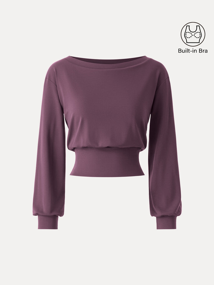 Non-Itchy Wool Blend Boatneck Brami Rose Plum XS