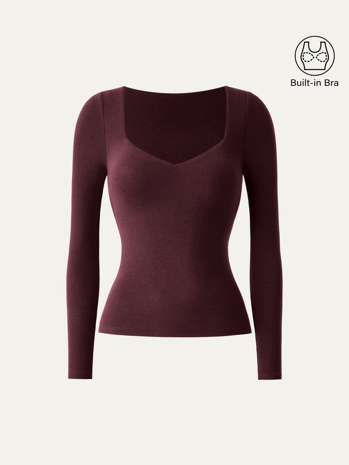 Sweetheart Neck Slim Brami Top Ruby M
