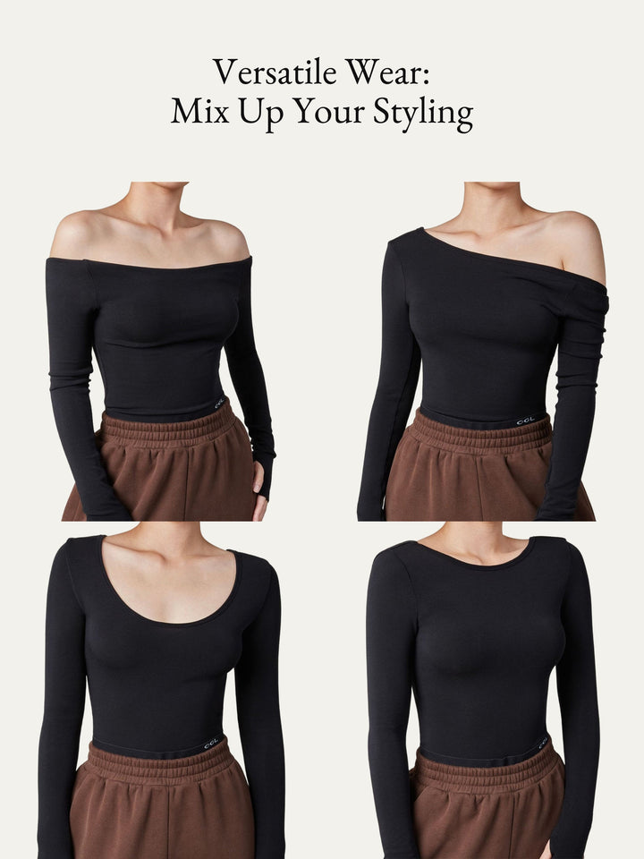 3Pcs Set Essential Lyocell Cashmere Multi-Wear Long Sleeve Top with Thumbholes