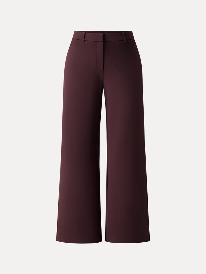 High Rise Wide Leg Trousers with Zippered Pockets